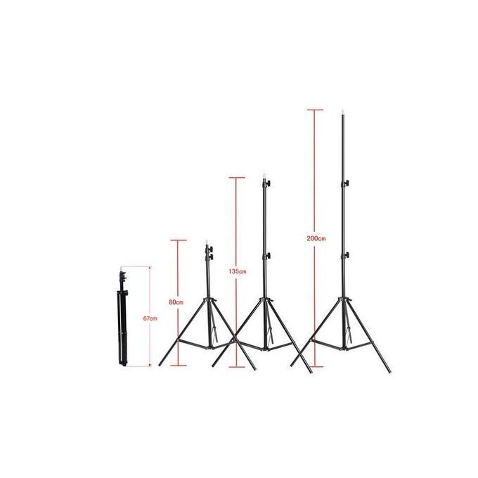 Metal Adjustable Tripod Stand For Ring Light - Black
