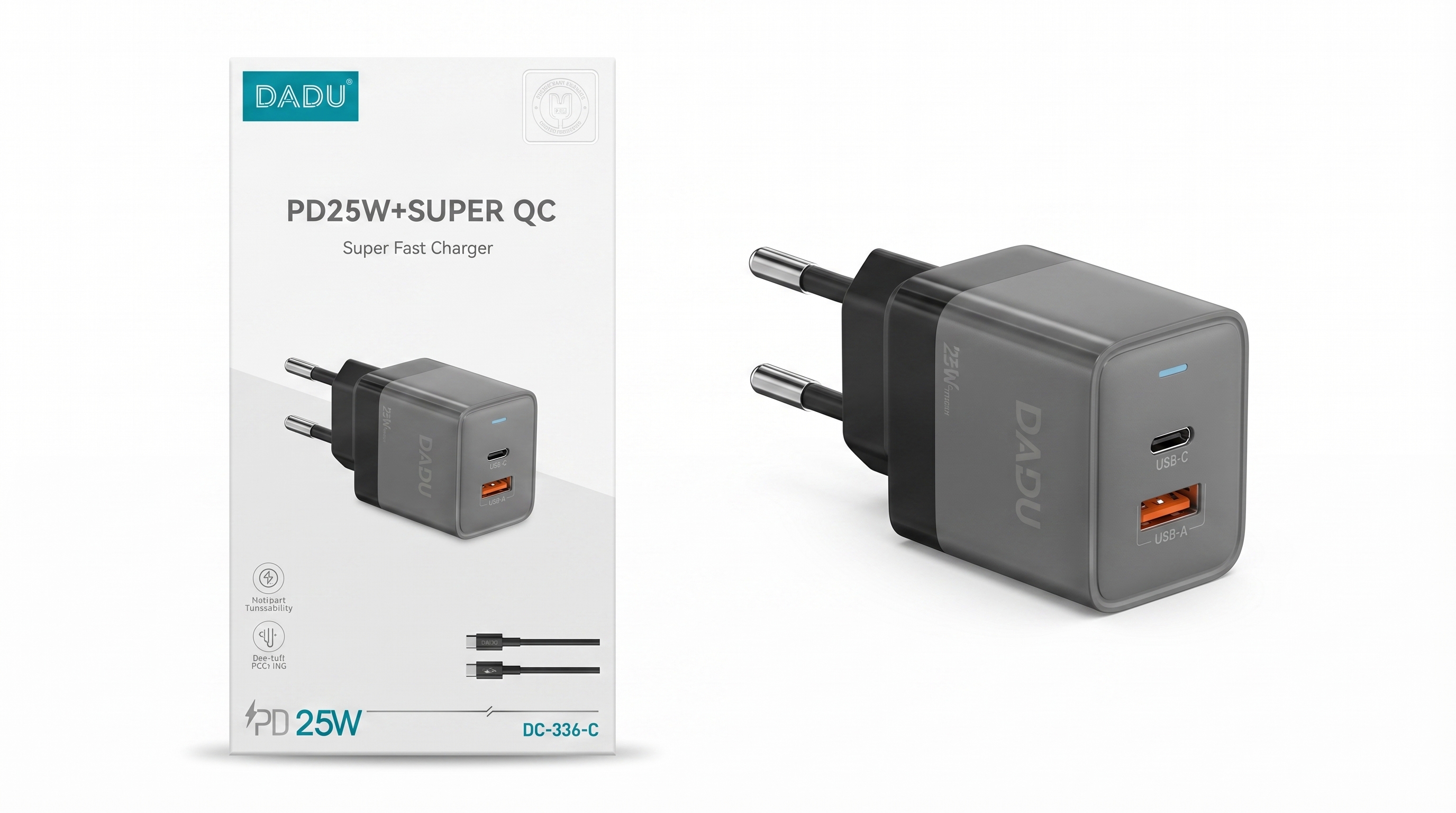 Dadu DC-336-C 25W Fast Charger, Black